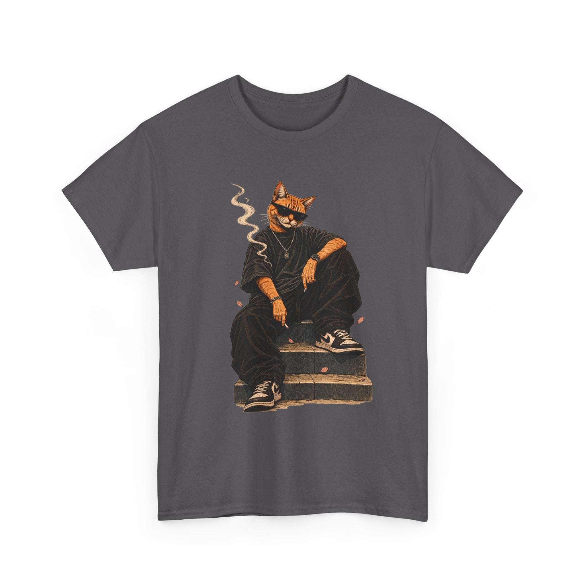 Cat Streetwear T-Shirt — Cool Cat Smoking Graphic Tee