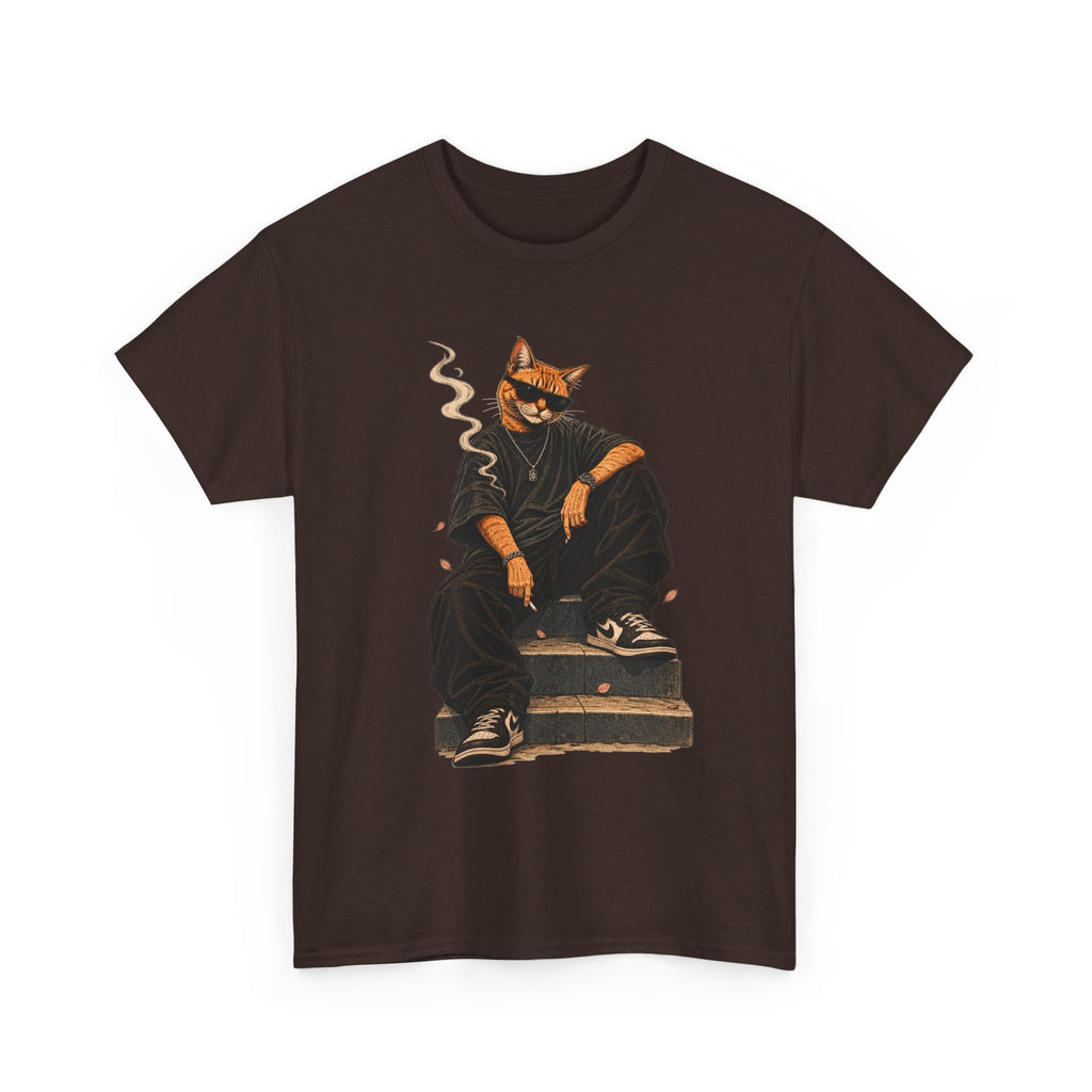 Cat Streetwear T-Shirt — Cool Cat Smoking Graphic Tee