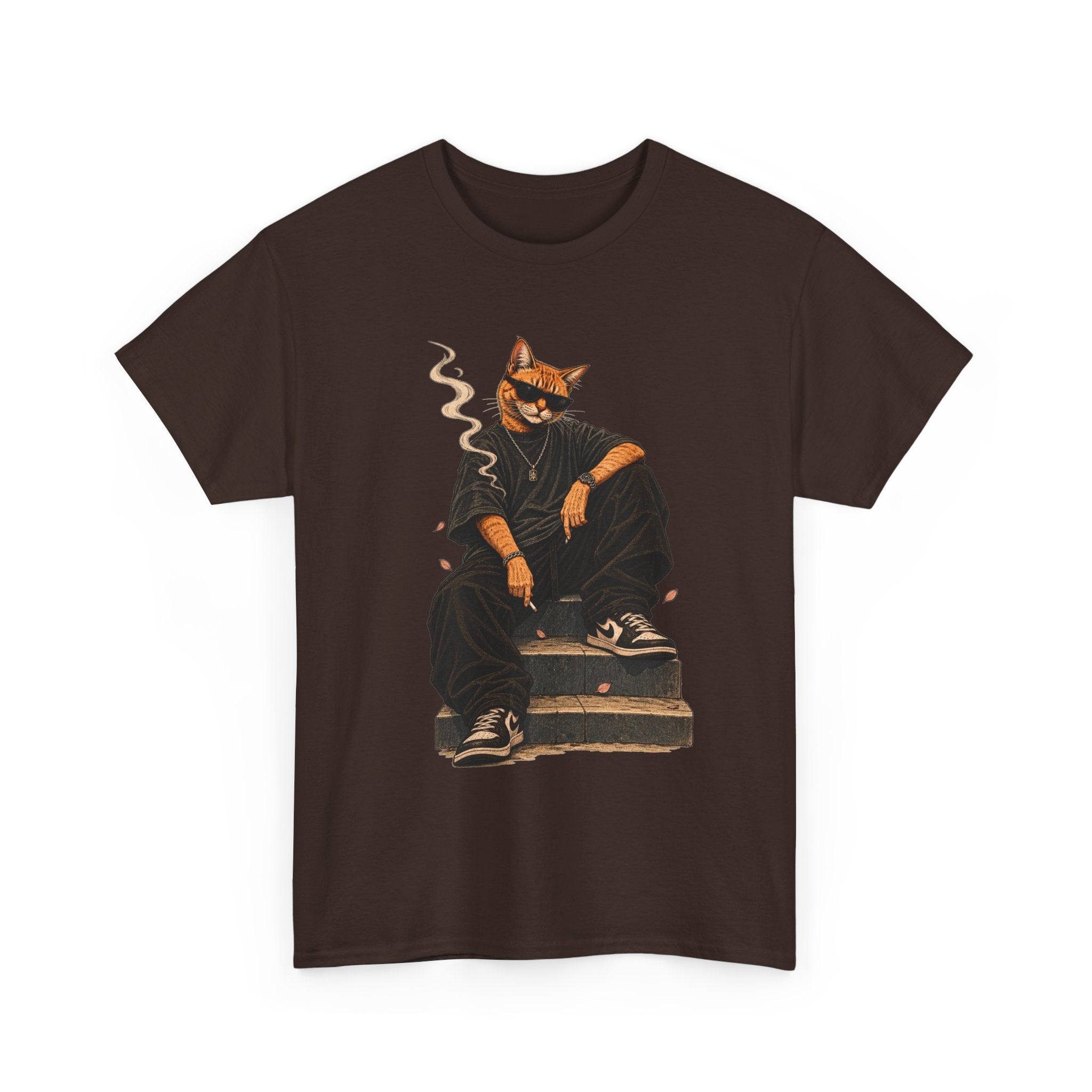 Cat Streetwear T-Shirt — Cool Cat Smoking Graphic Tee