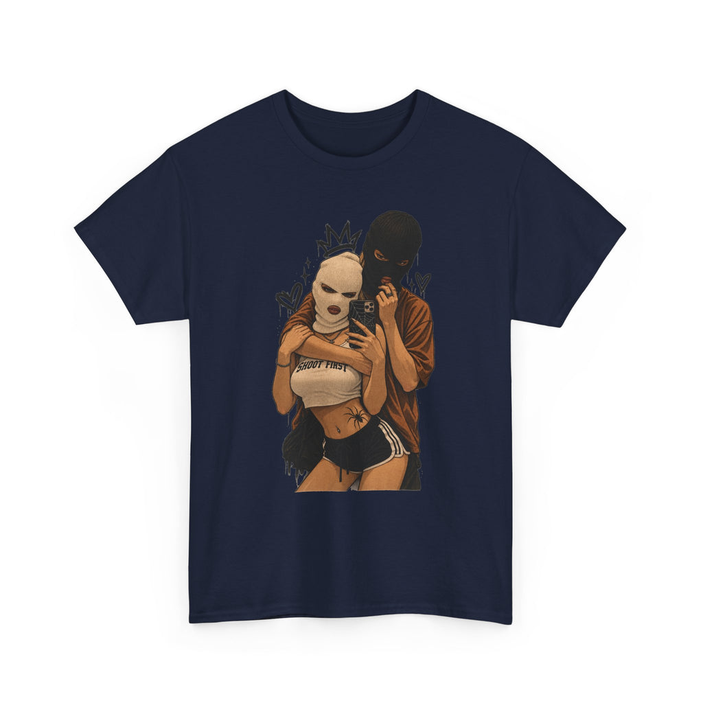 Graphic Couple Tee — 'Queen & King' Illustration