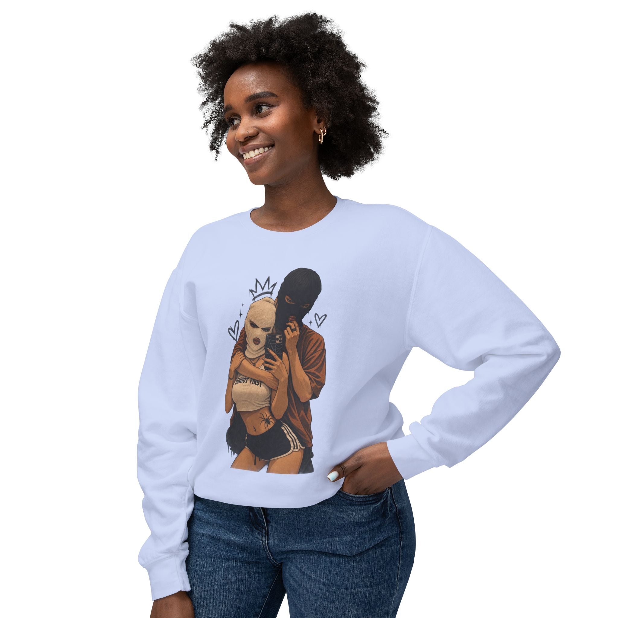 Couple Selfie Art Crewneck Sweatshirt