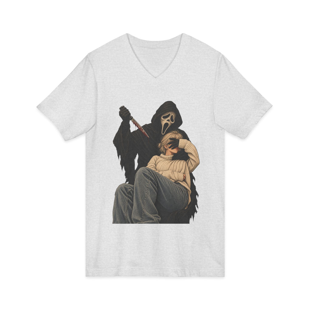 Scream Grim Reaper Graphic V-Neck Tee — Horror Movie Inspired T-Shirt
