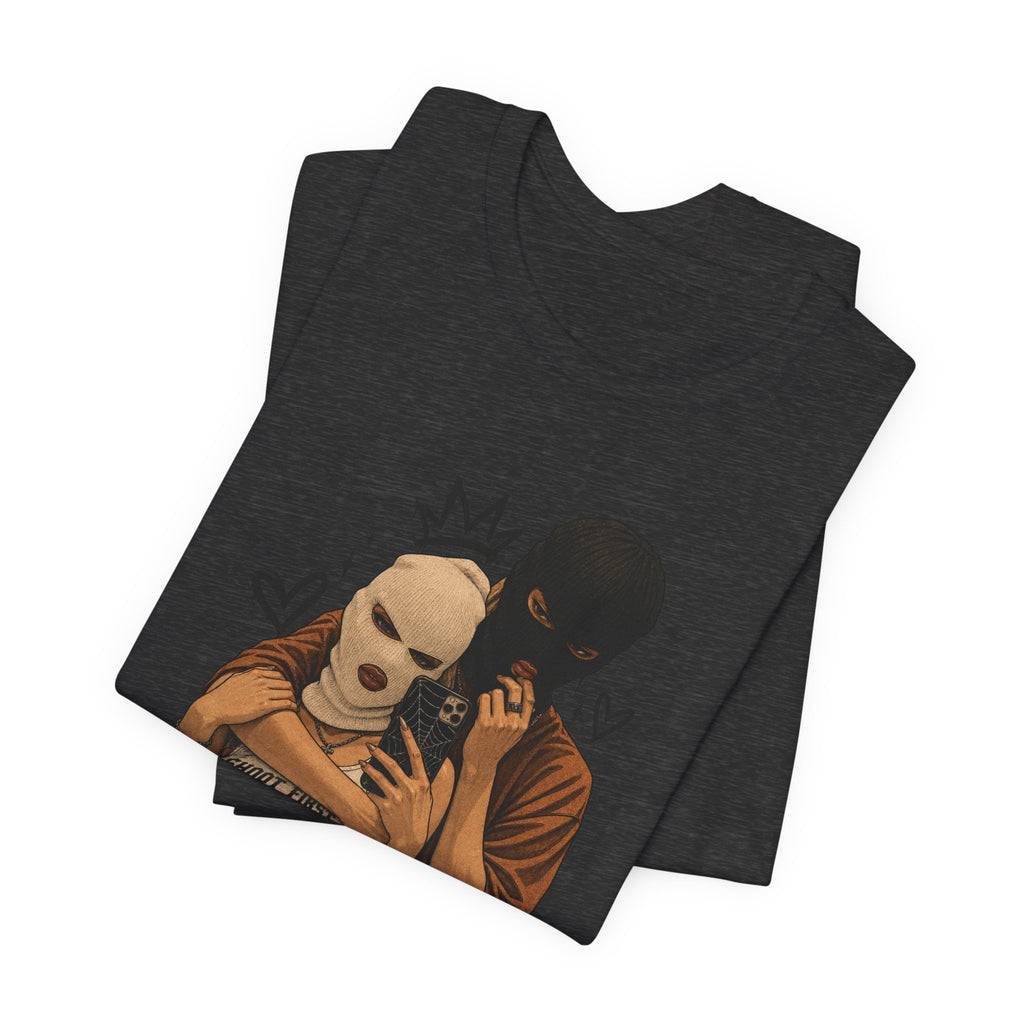 Masked Couple Graphic Tee — 'Trust' Streetwear T-Shirt