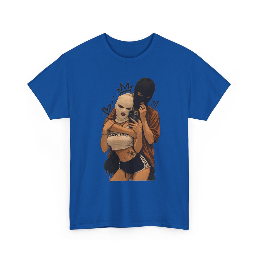 Graphic Couple Tee — 'Queen & King' Illustration
