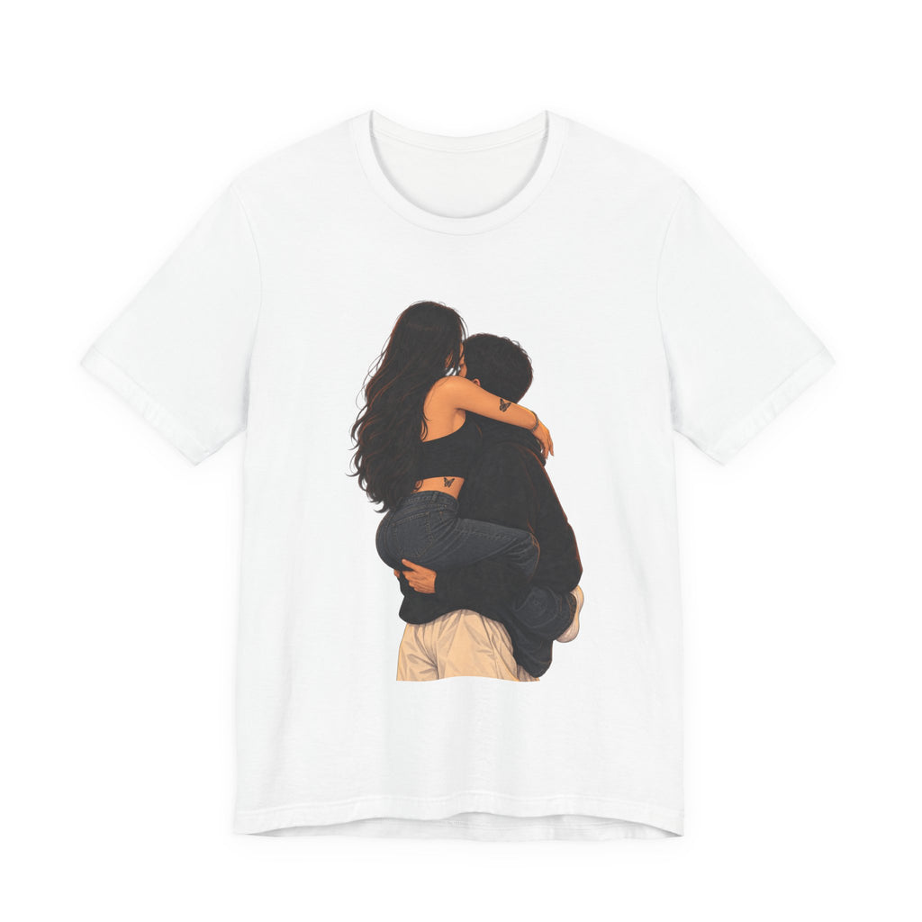 Couple Embrace T‑Shirt — Romantic Hug Graphic Tee
