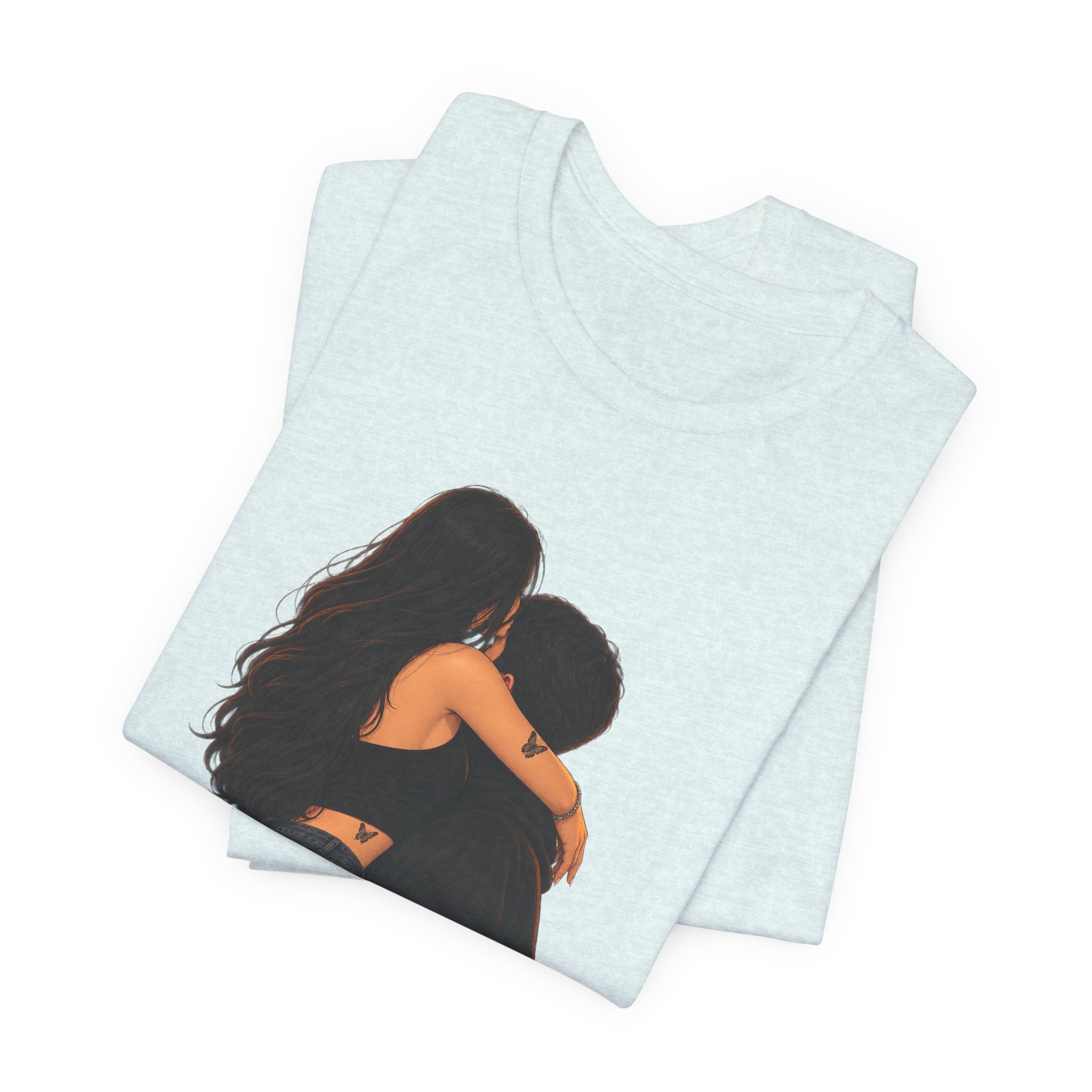 Couple Embrace T‑Shirt — Romantic Hug Graphic Tee
