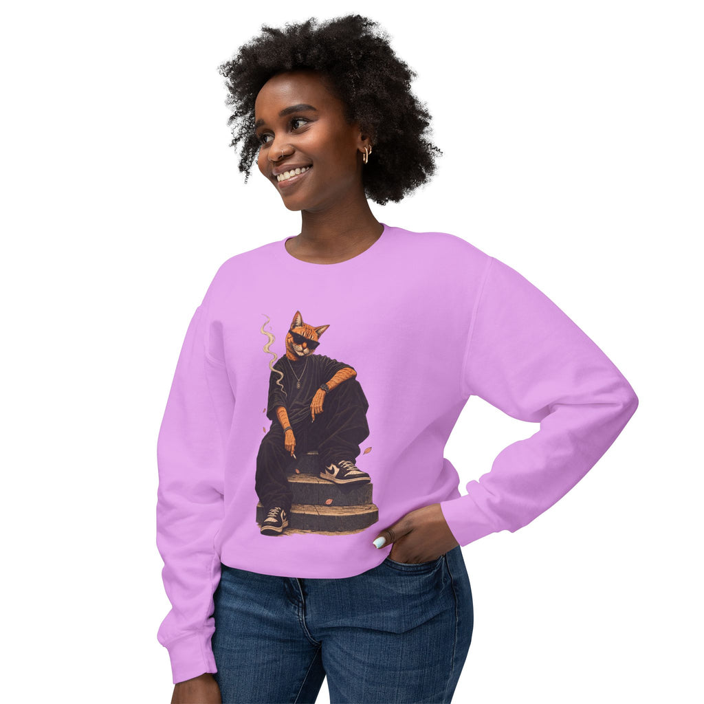 Cool Cat Crewneck Sweatshirt — Streetwear Cat Graphic