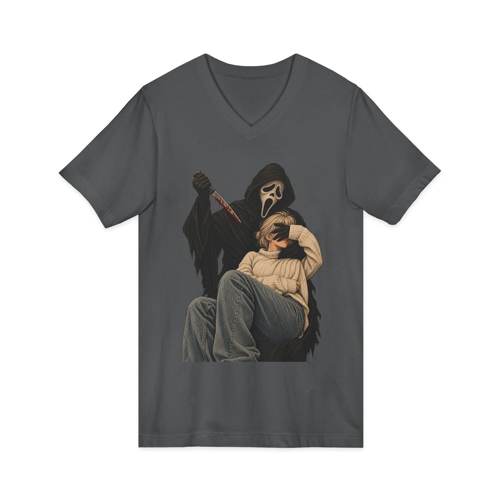 Scream Grim Reaper Graphic V-Neck Tee — Horror Movie Inspired T-Shirt