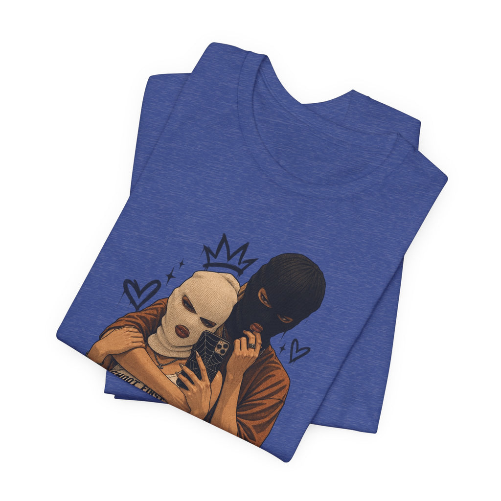 Masked Couple Graphic Tee — 'Trust' Streetwear T-Shirt