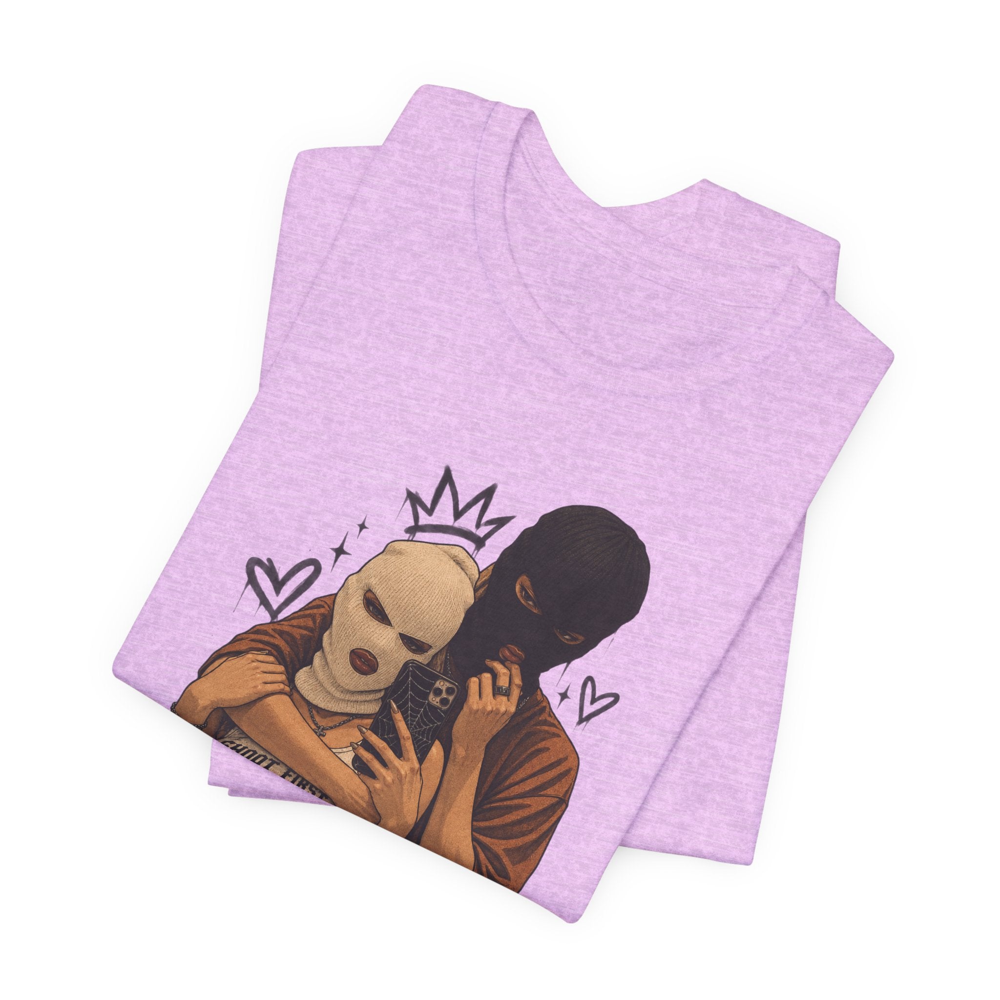 Masked Couple Graphic Tee — 'Trust' Streetwear T-Shirt
