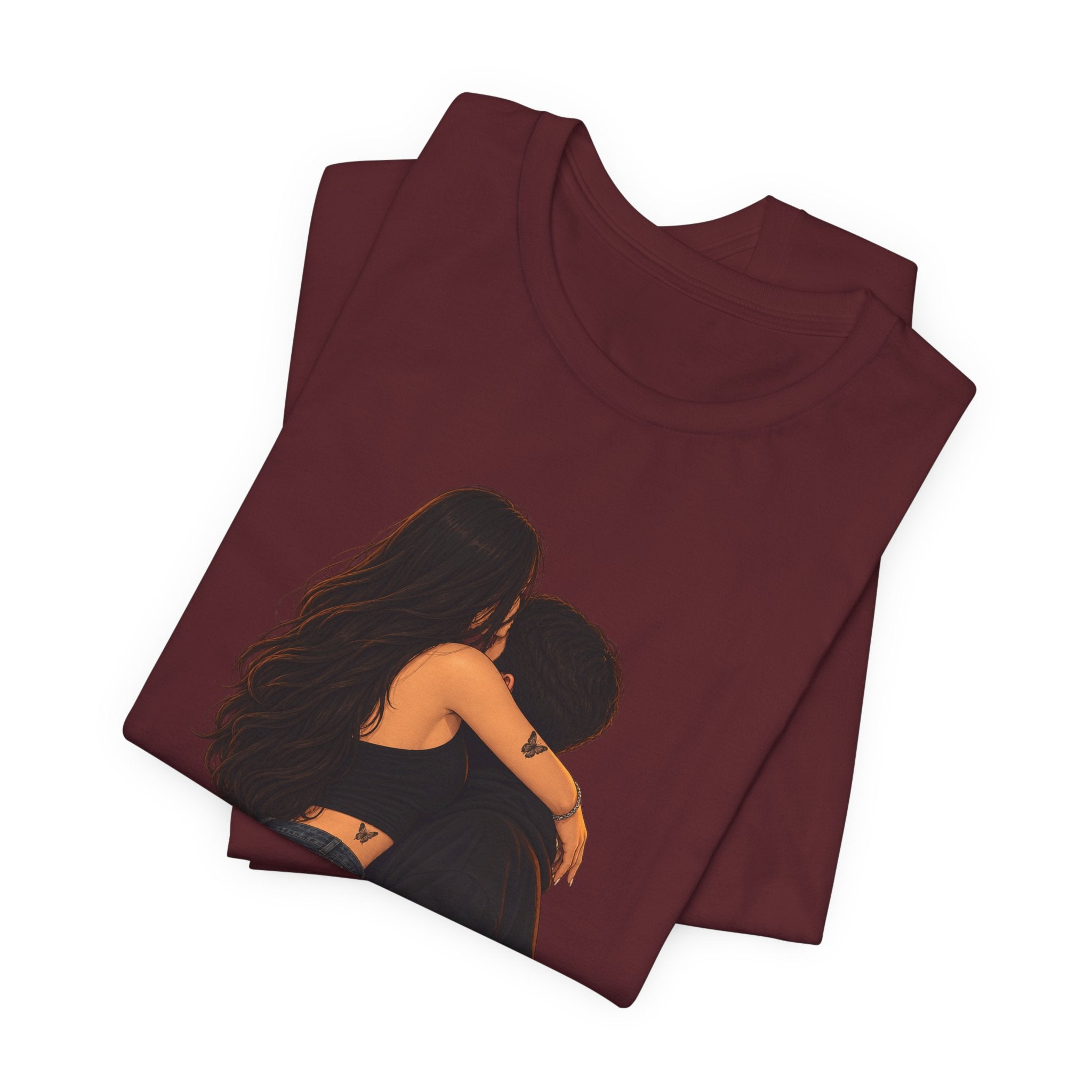 Couple Embrace T‑Shirt — Romantic Hug Graphic Tee