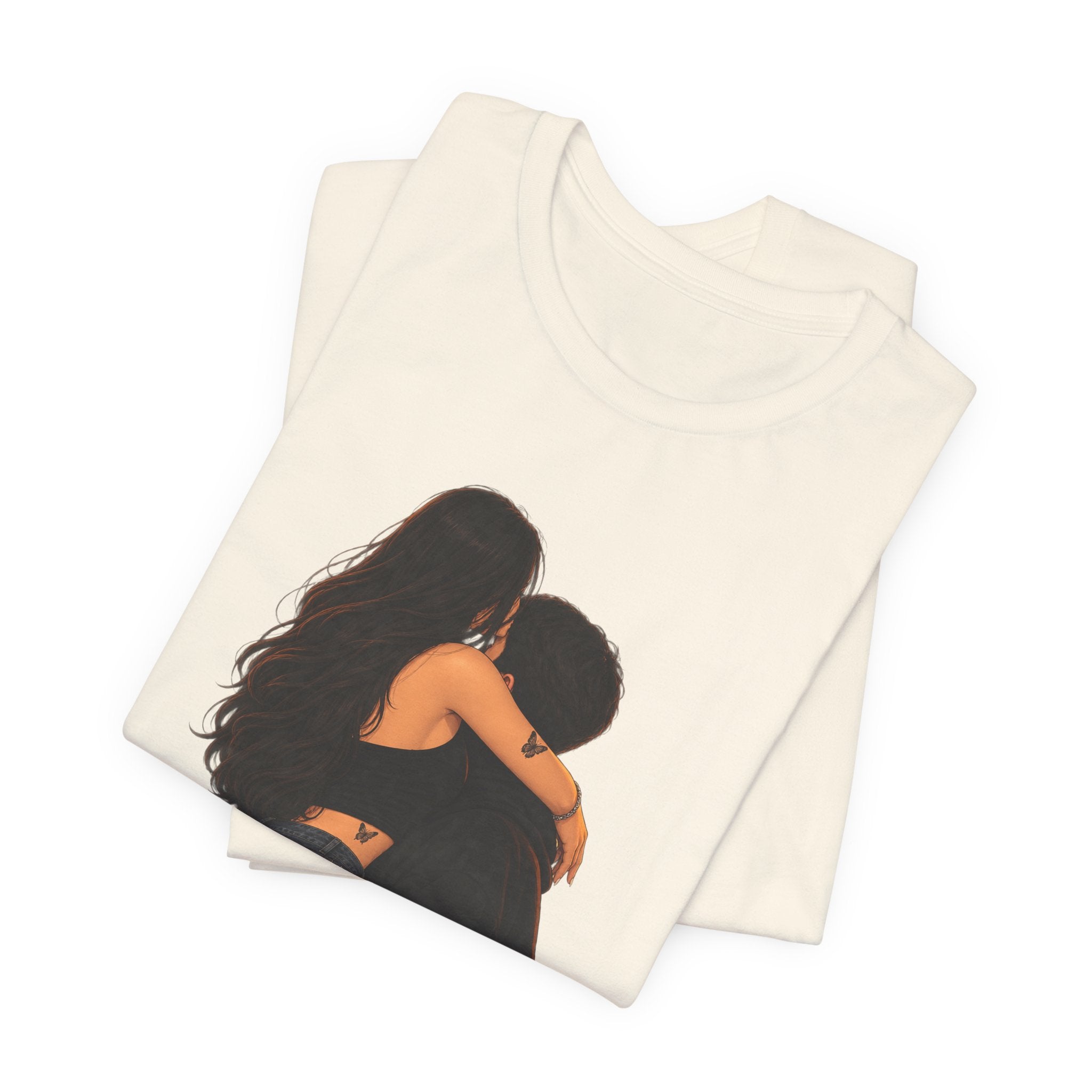 Couple Embrace T‑Shirt — Romantic Hug Graphic Tee