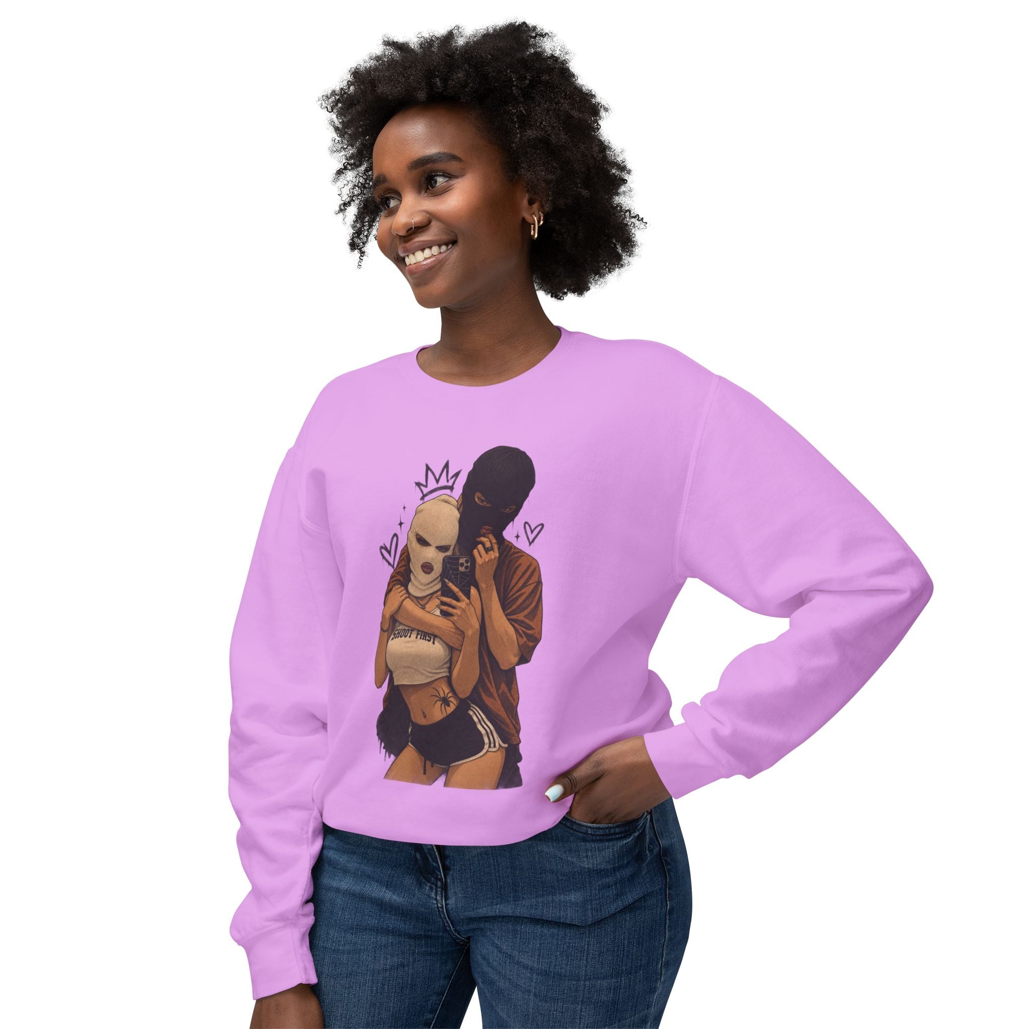 Couple Selfie Art Crewneck Sweatshirt