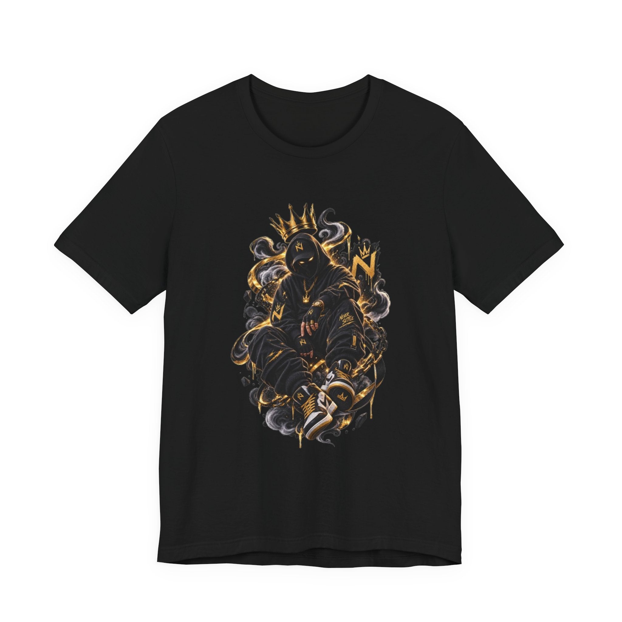 King of Shadows Graphic Tee — Dark Crowned Skull Design