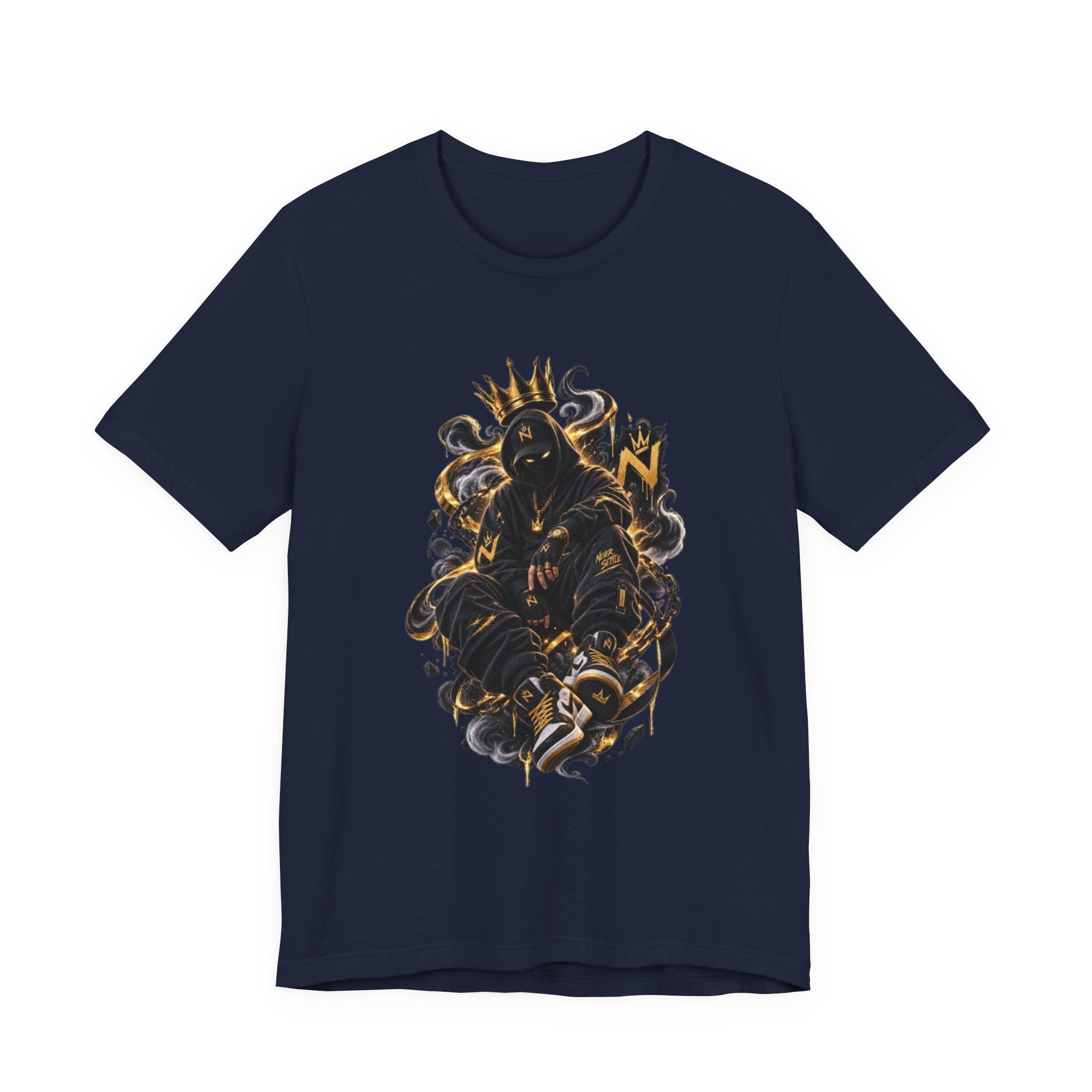 King of Shadows Graphic Tee — Dark Crowned Skull Design