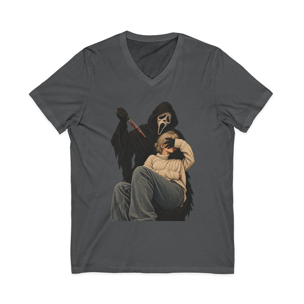 Scream Grim Reaper Graphic V-Neck Tee — Horror Movie Inspired T-Shirt