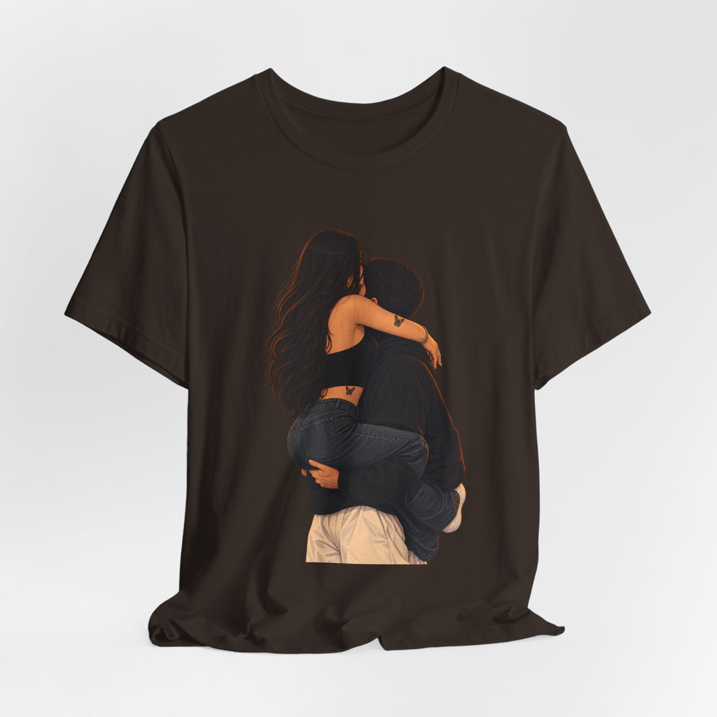 Couple Embrace T‑Shirt — Romantic Hug Graphic Tee