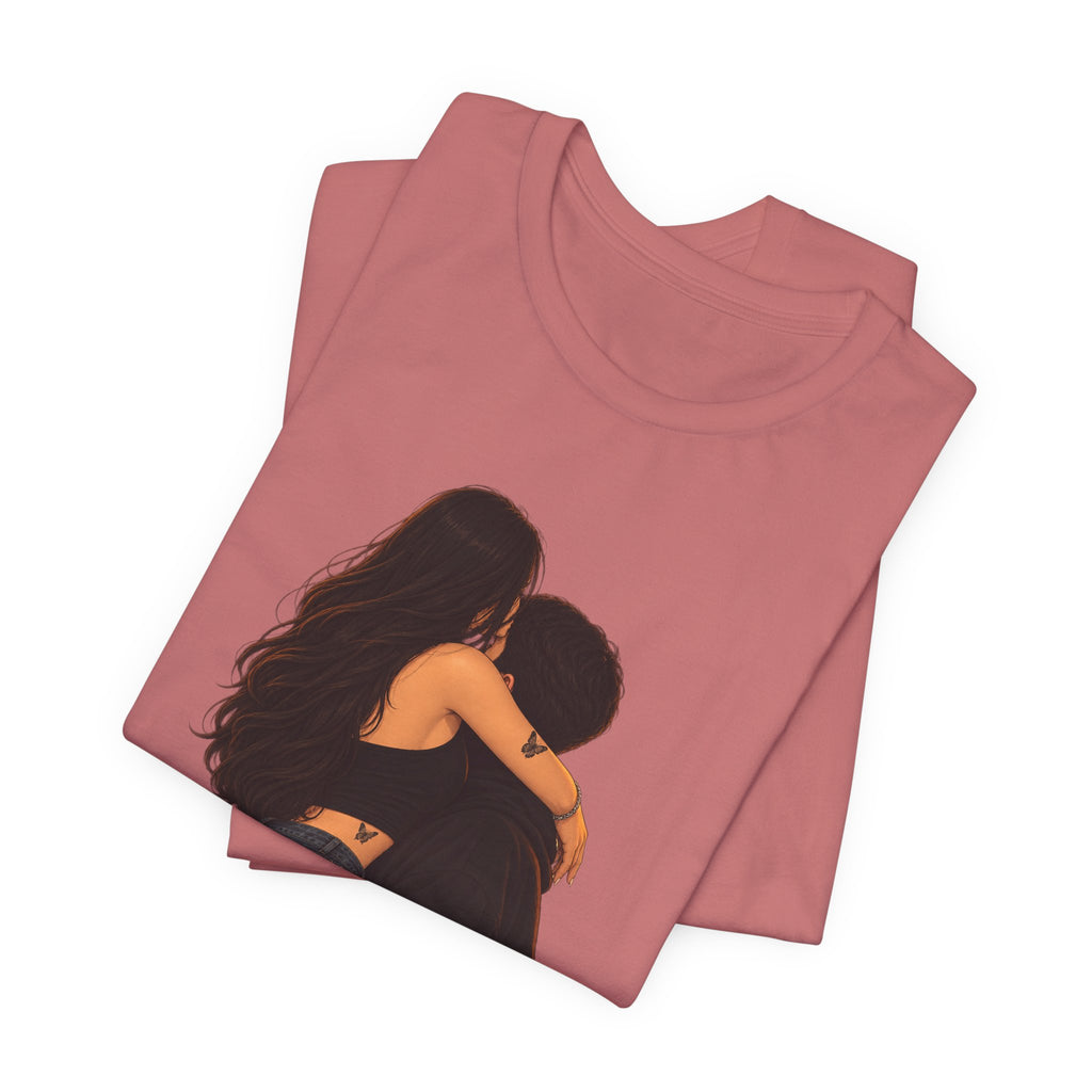 Couple Embrace T‑Shirt — Romantic Hug Graphic Tee