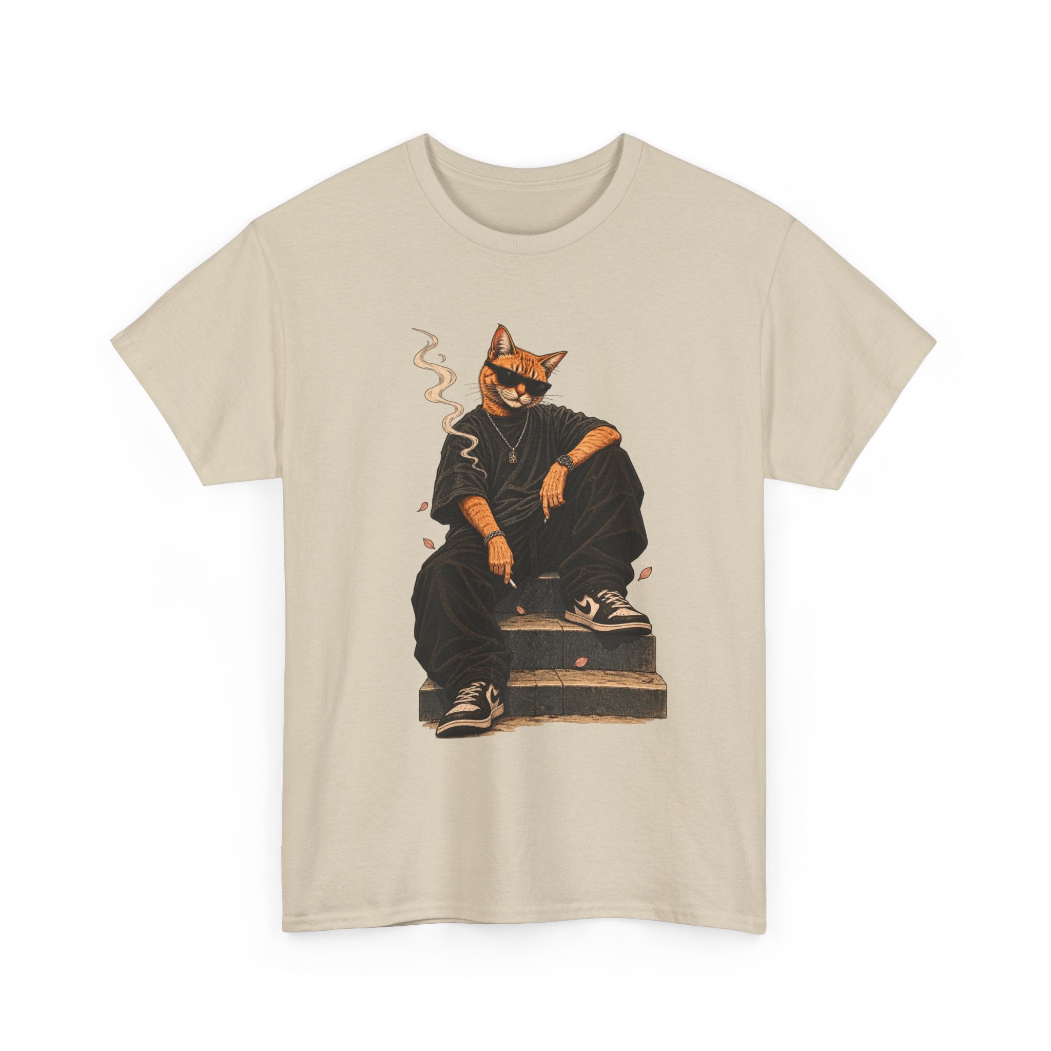 Cat Streetwear T-Shirt — Cool Cat Smoking Graphic Tee