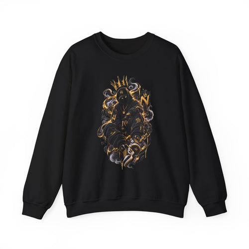 Crewneck Sweatshirt — Majestic Black Panther King Illustration