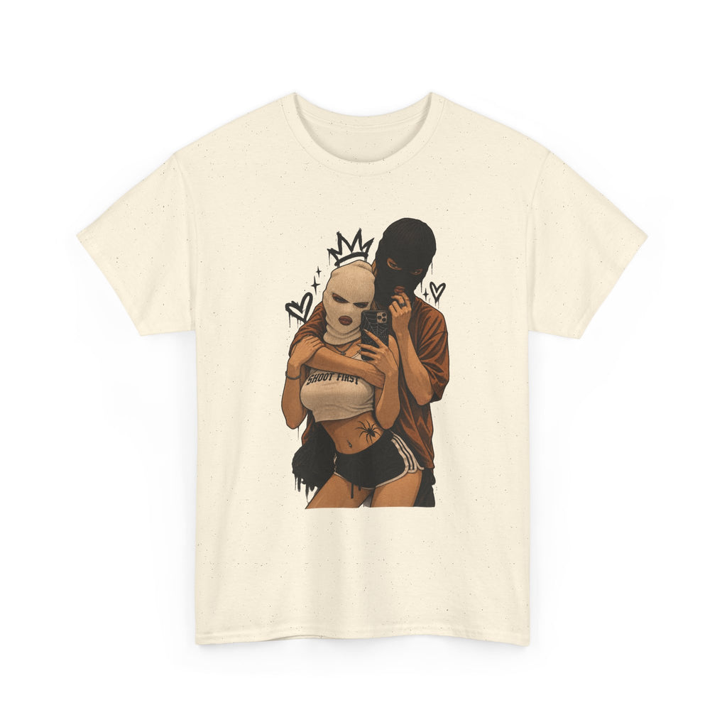 Graphic Couple Tee — 'Queen & King' Illustration