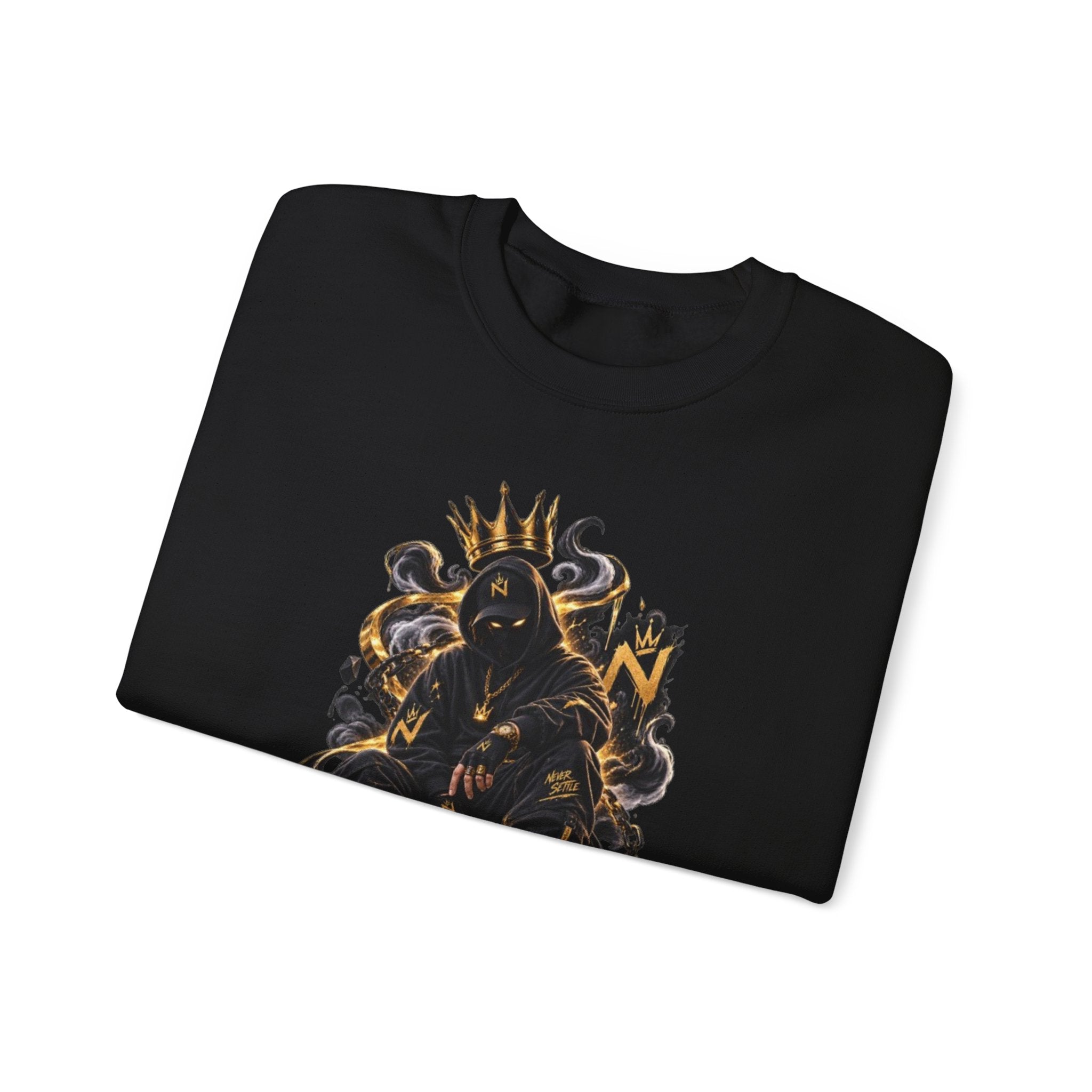 Crewneck Sweatshirt — Majestic Black Panther King Illustration