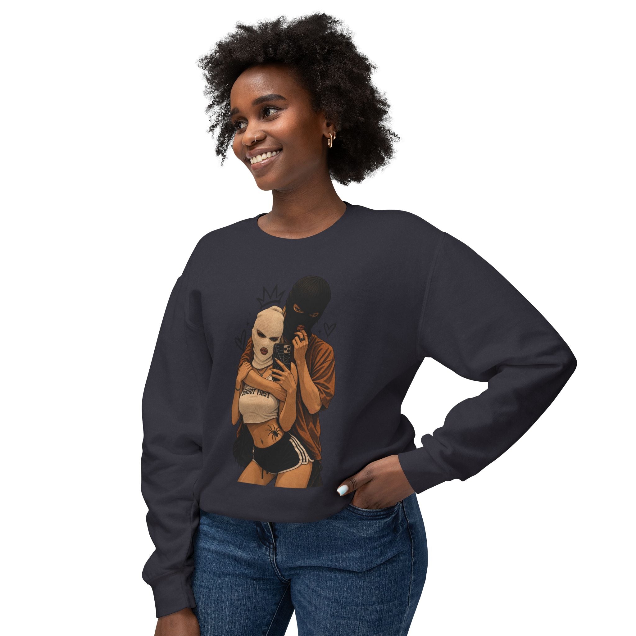 Couple Selfie Art Crewneck Sweatshirt