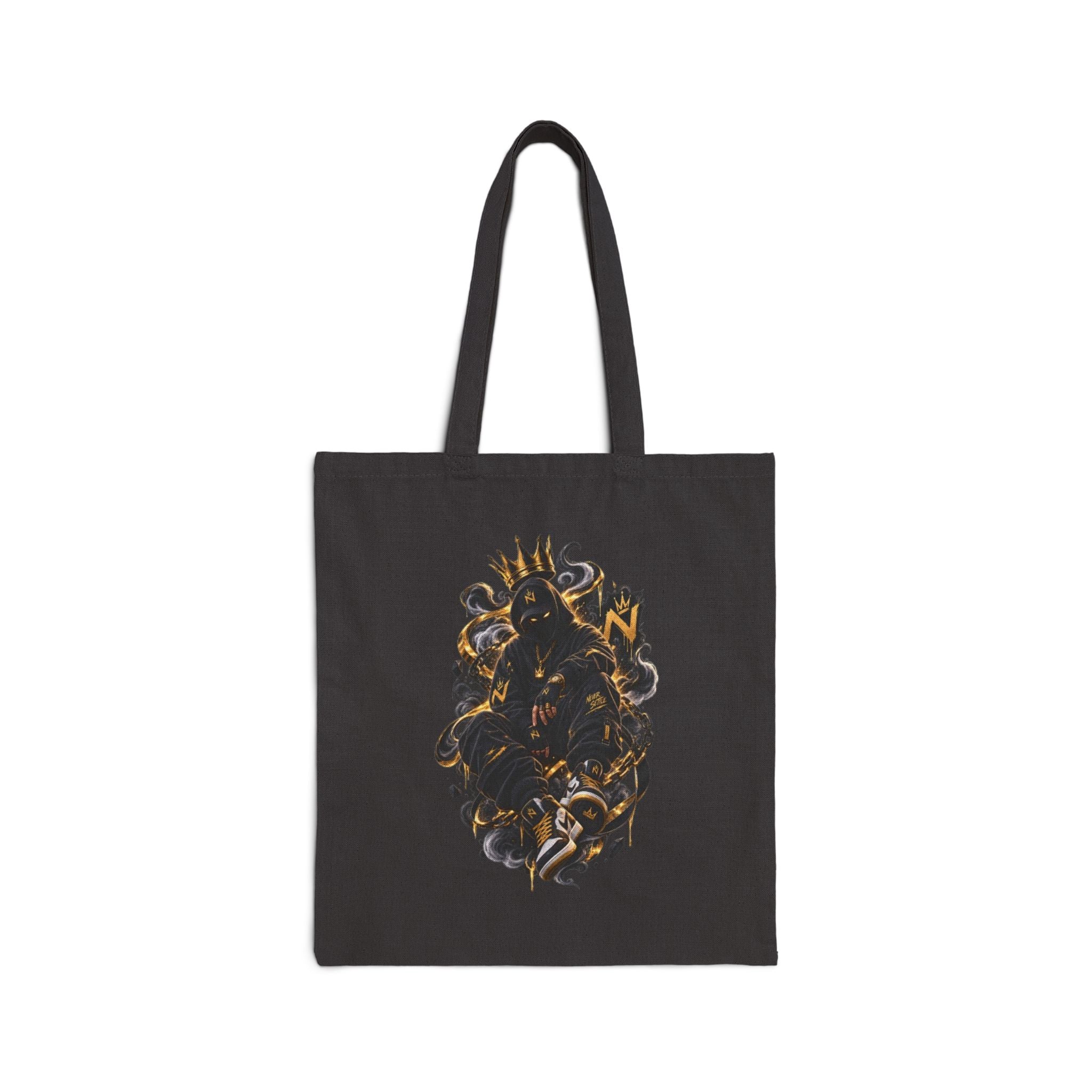 Canvas Tote Bag — Dark Floral Skull Art Print