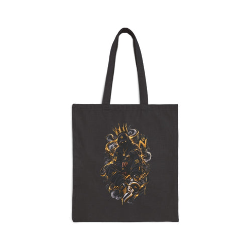 Canvas Tote Bag — Dark Floral Skull Art Print