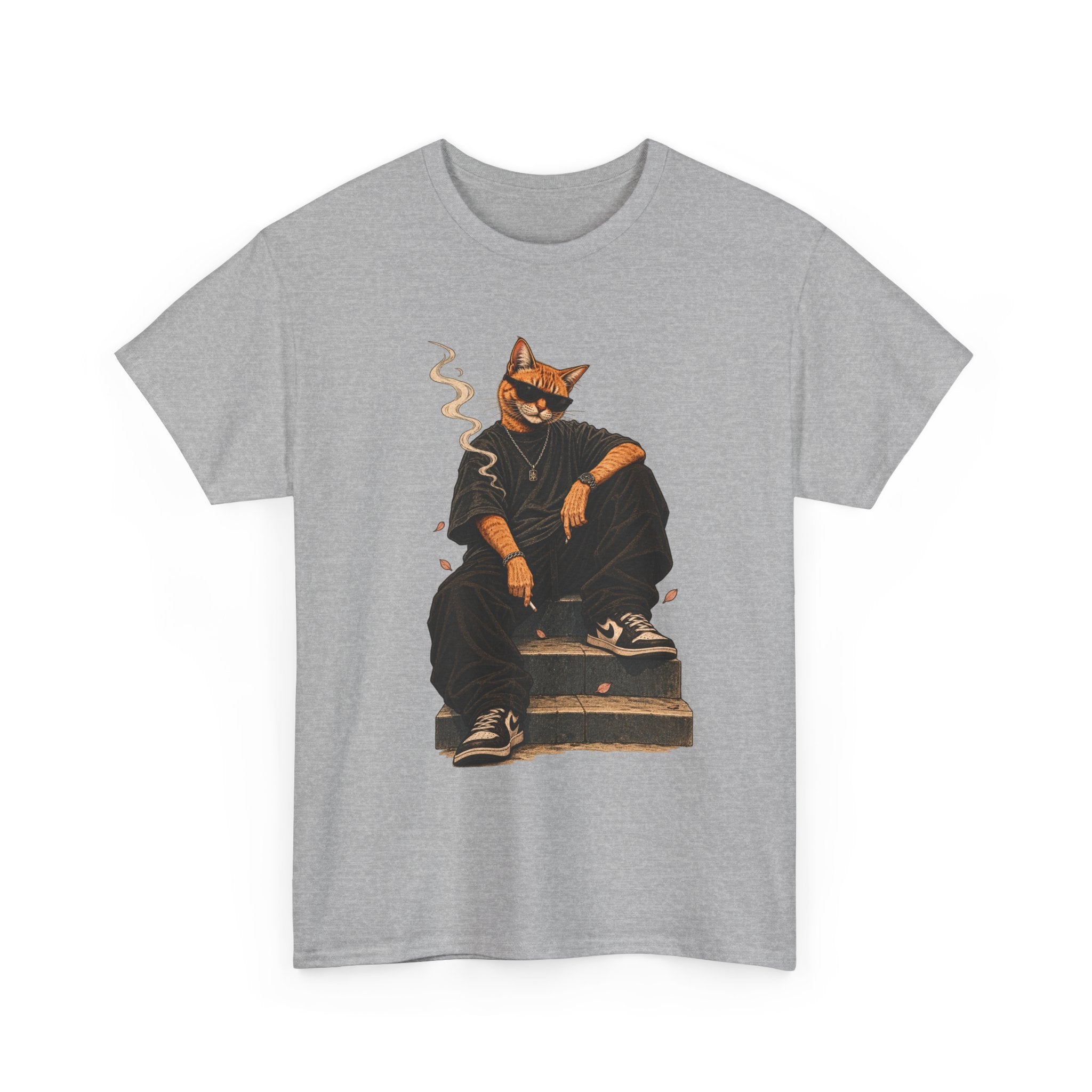 Cat Streetwear T-Shirt — Cool Cat Smoking Graphic Tee