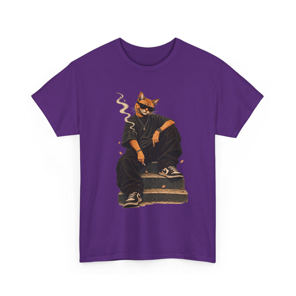 Cat Streetwear T-Shirt — Cool Cat Smoking Graphic Tee