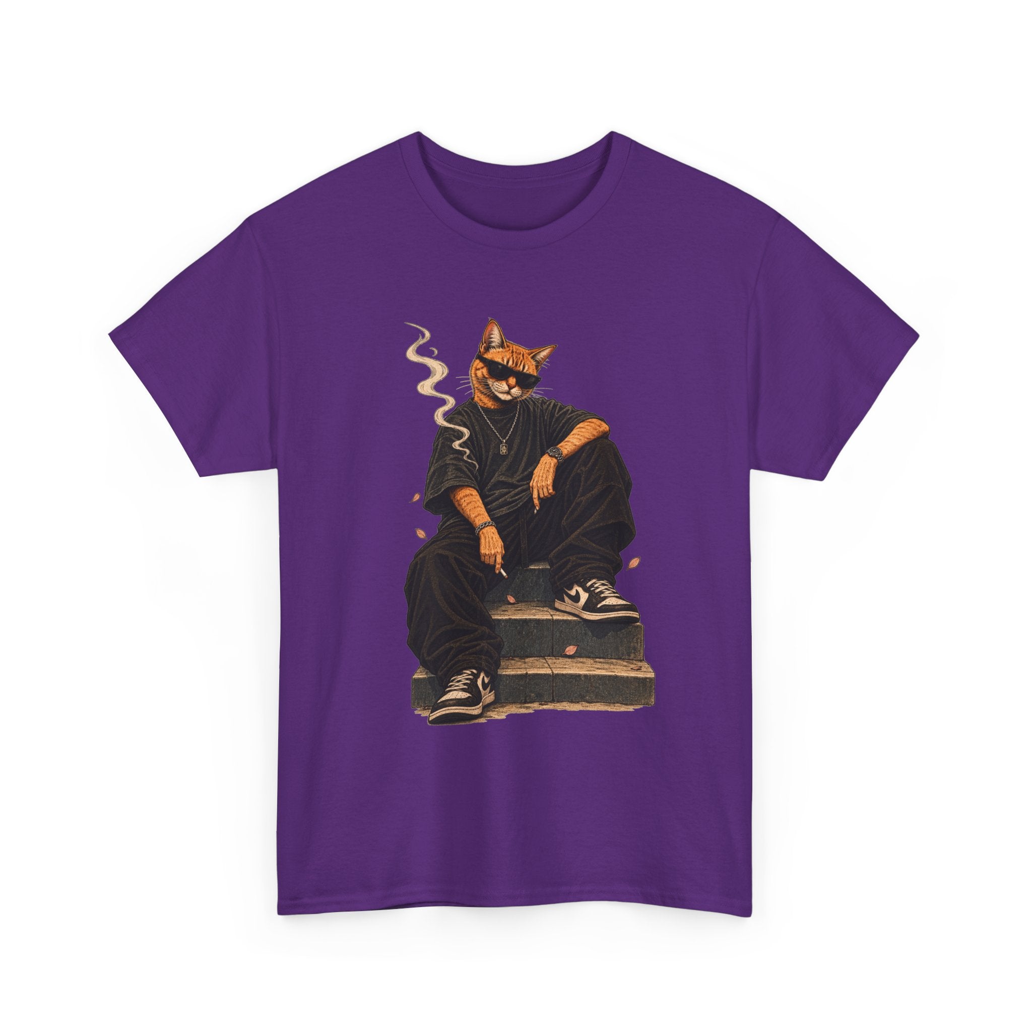 Cat Streetwear T-Shirt — Cool Cat Smoking Graphic Tee