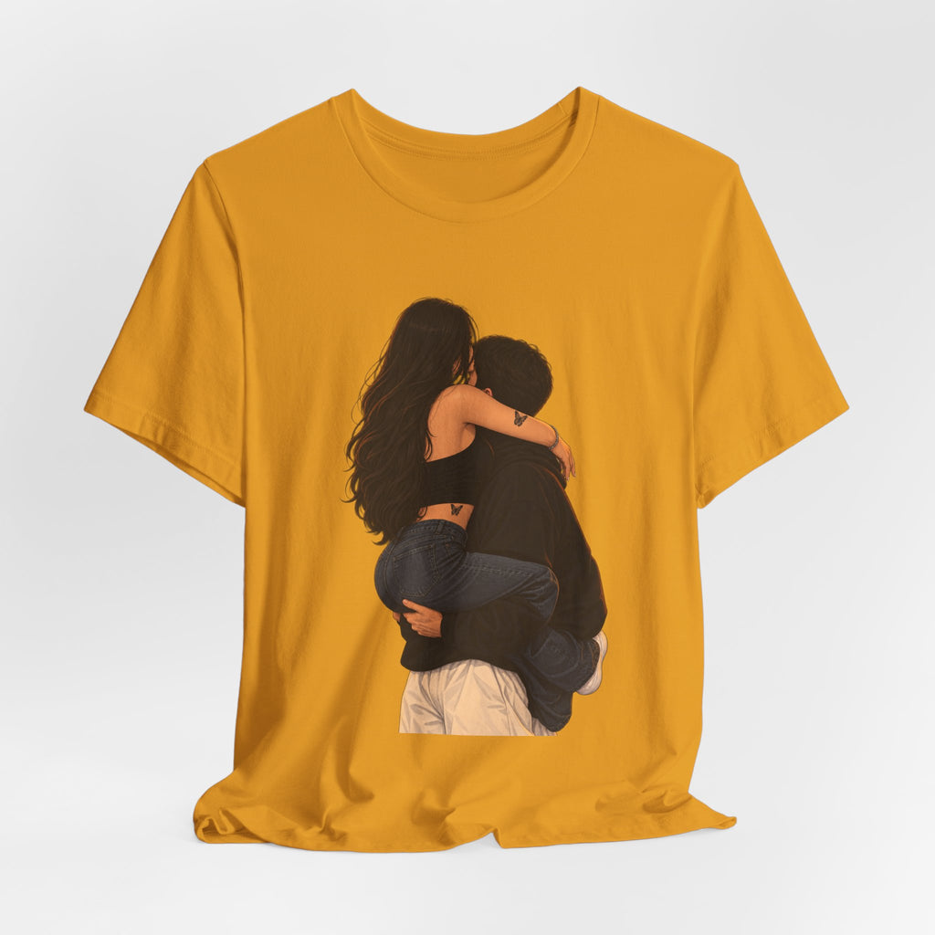 Couple Embrace T‑Shirt — Romantic Hug Graphic Tee