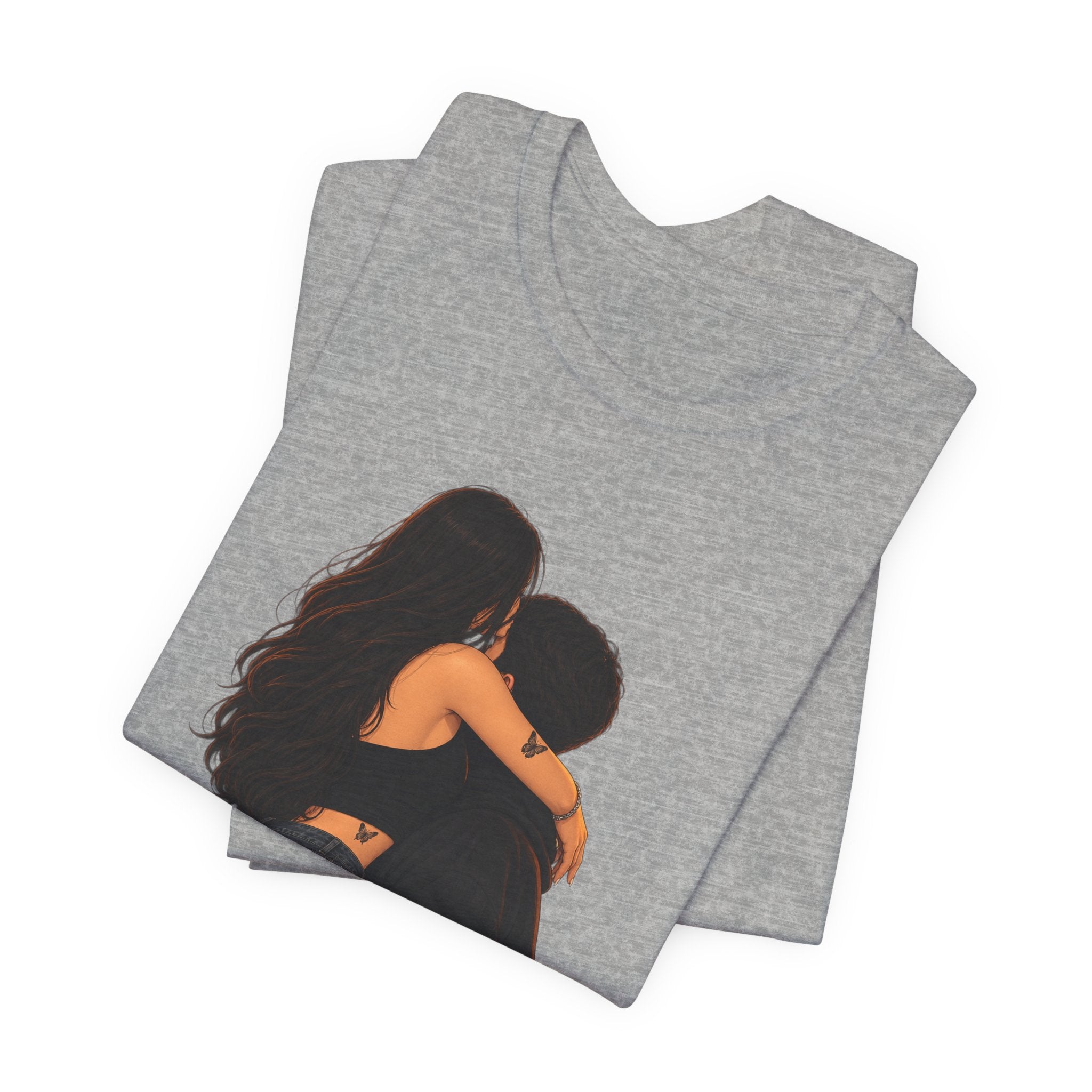 Couple Embrace T‑Shirt — Romantic Hug Graphic Tee