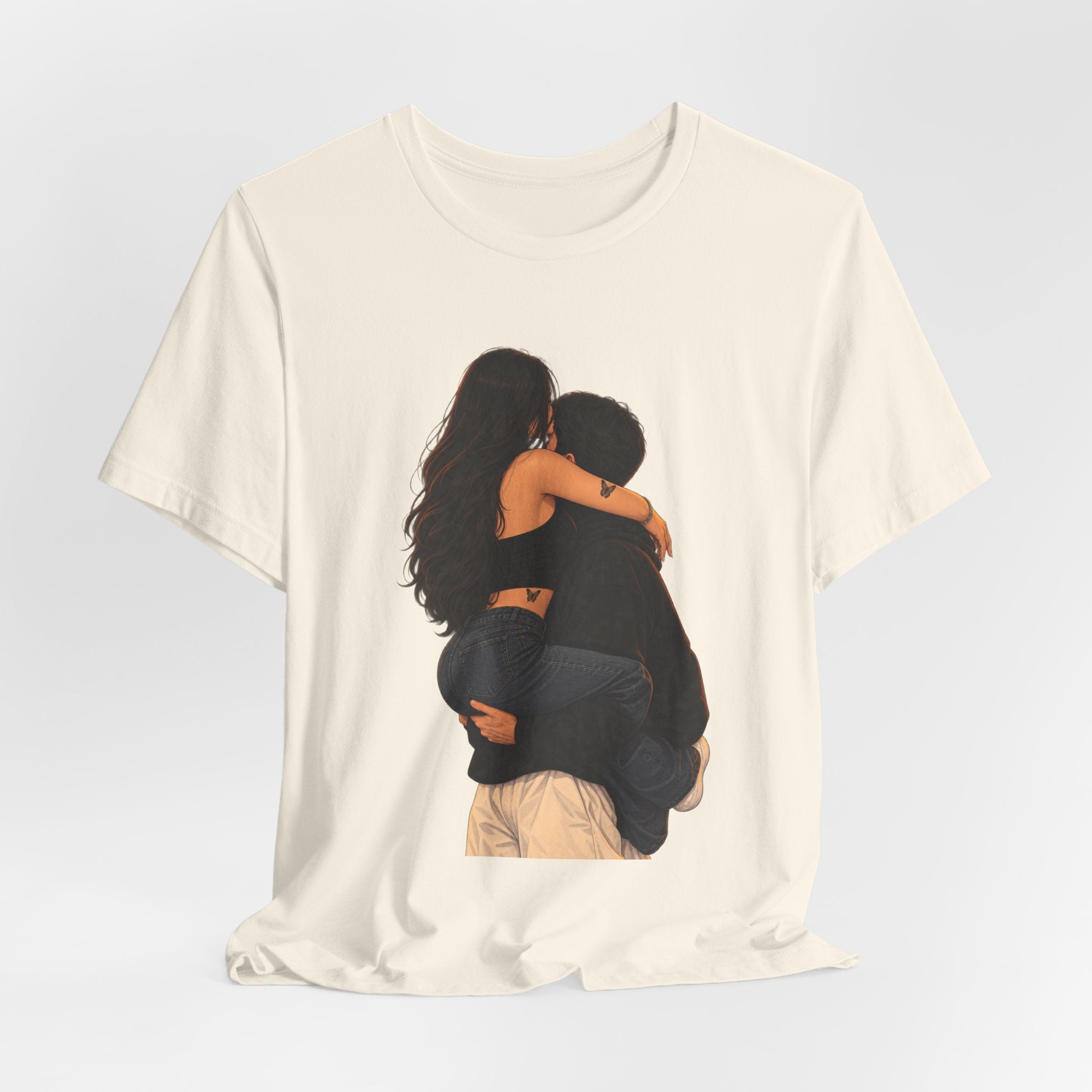 Couple Embrace T‑Shirt — Romantic Hug Graphic Tee