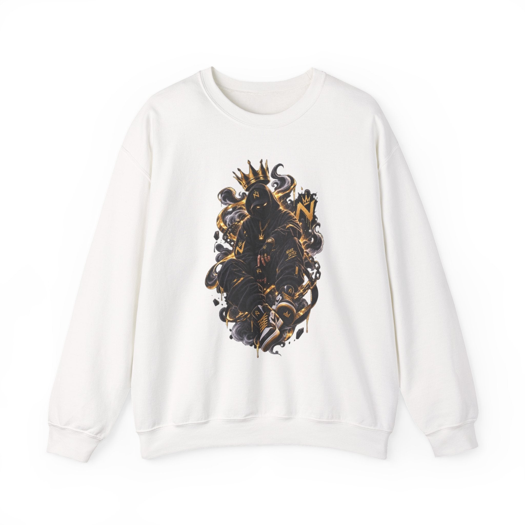 Crewneck Sweatshirt — Majestic Black Panther King Illustration