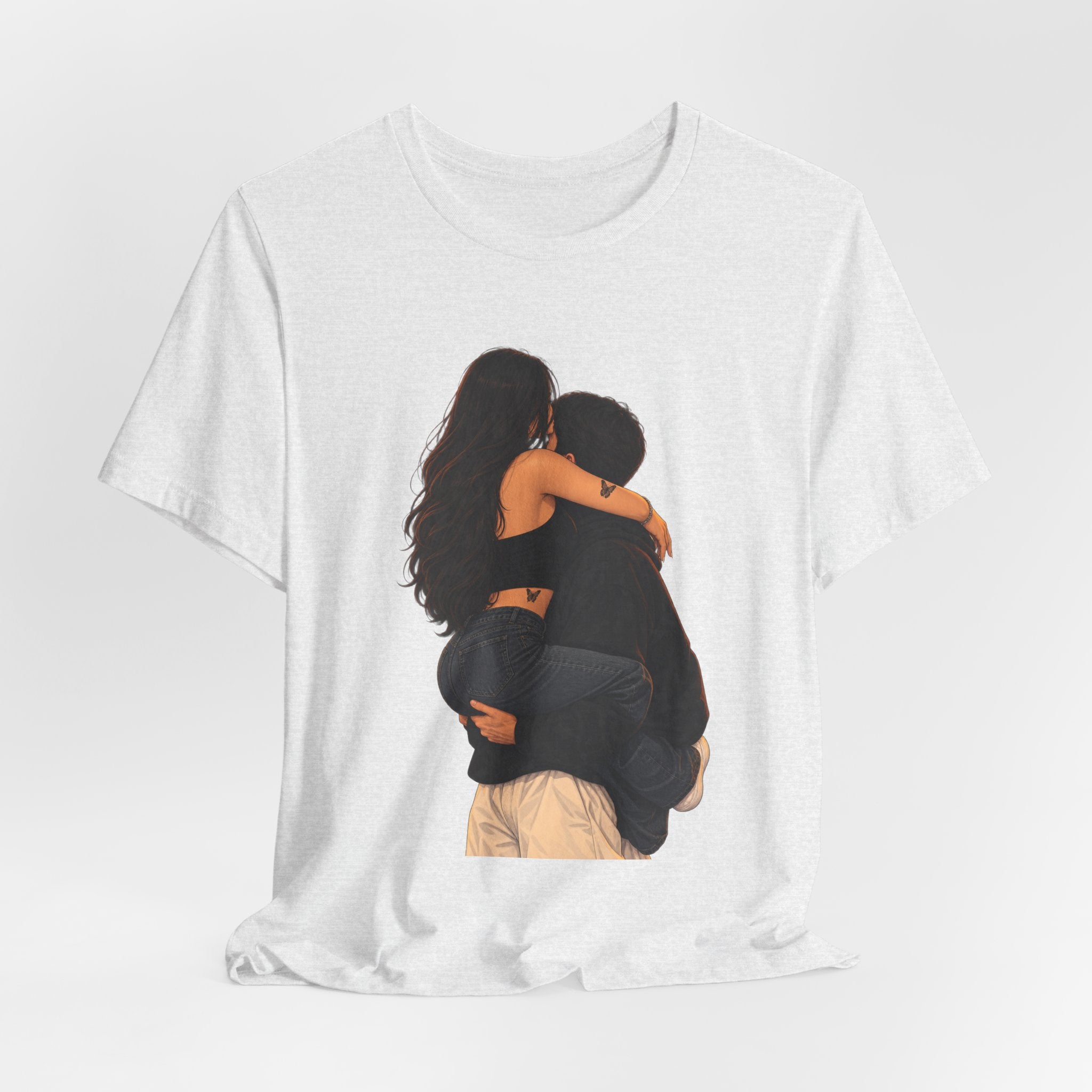 Couple Embrace T‑Shirt — Romantic Hug Graphic Tee