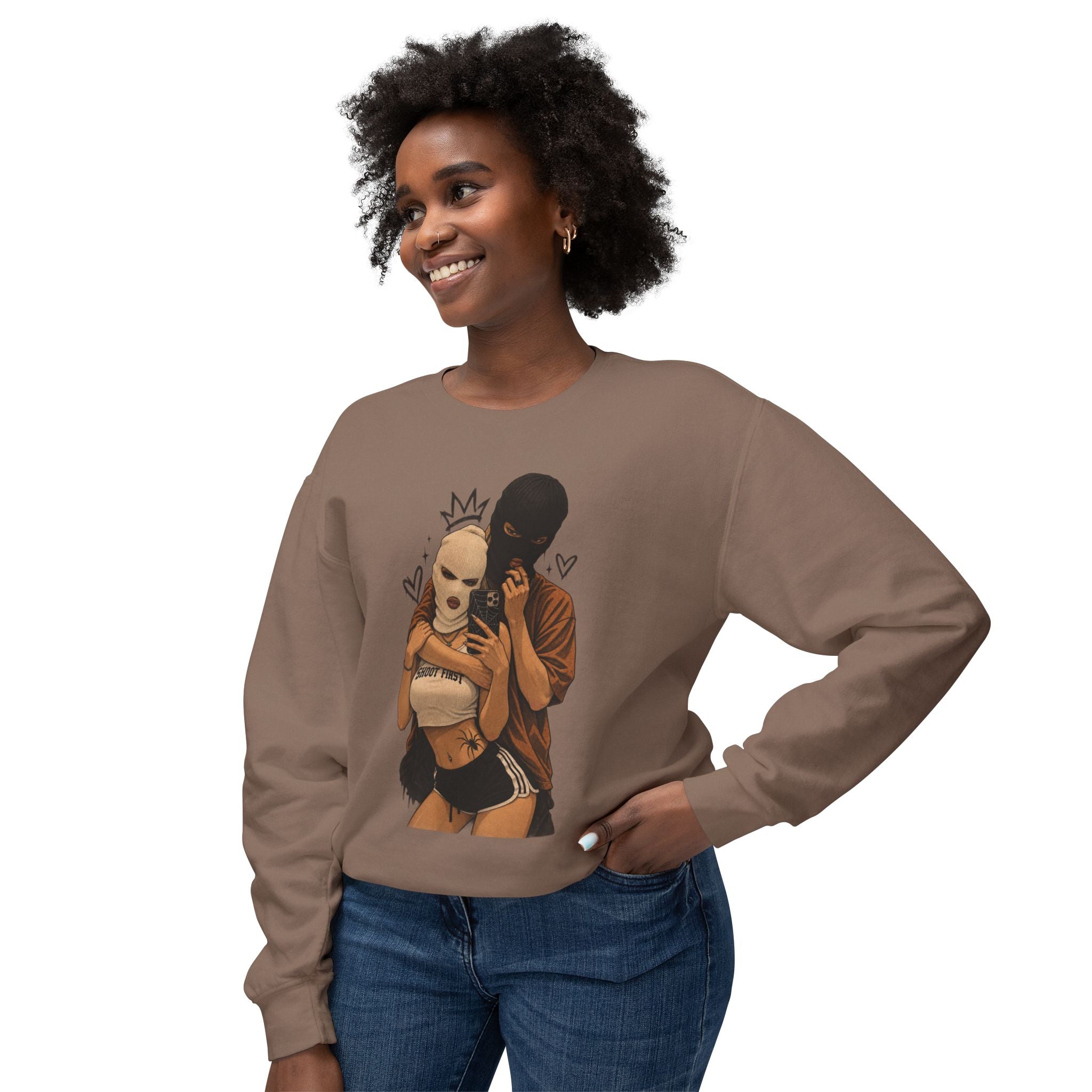 Couple Selfie Art Crewneck Sweatshirt