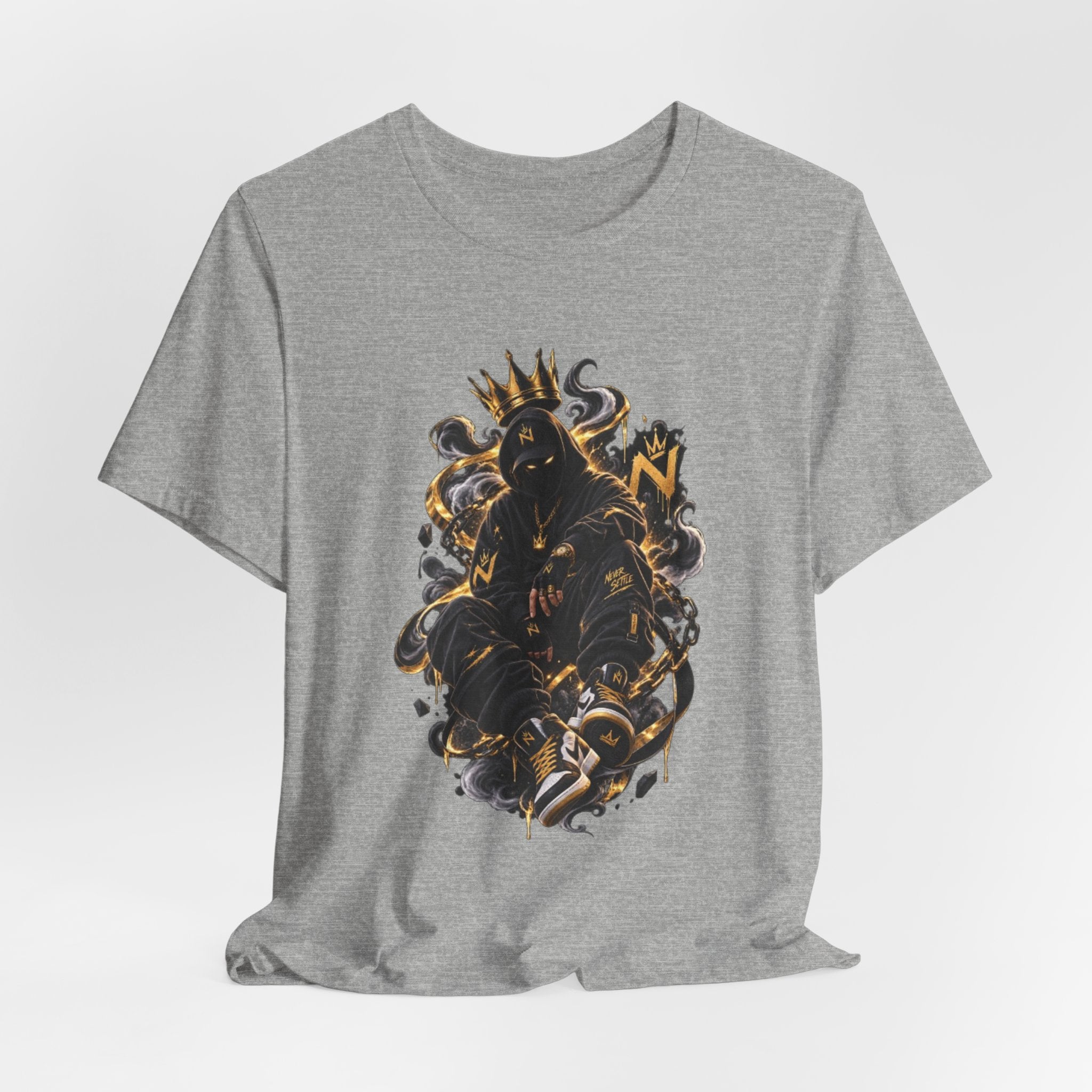 King of Shadows Graphic Tee — Dark Crowned Skull Design