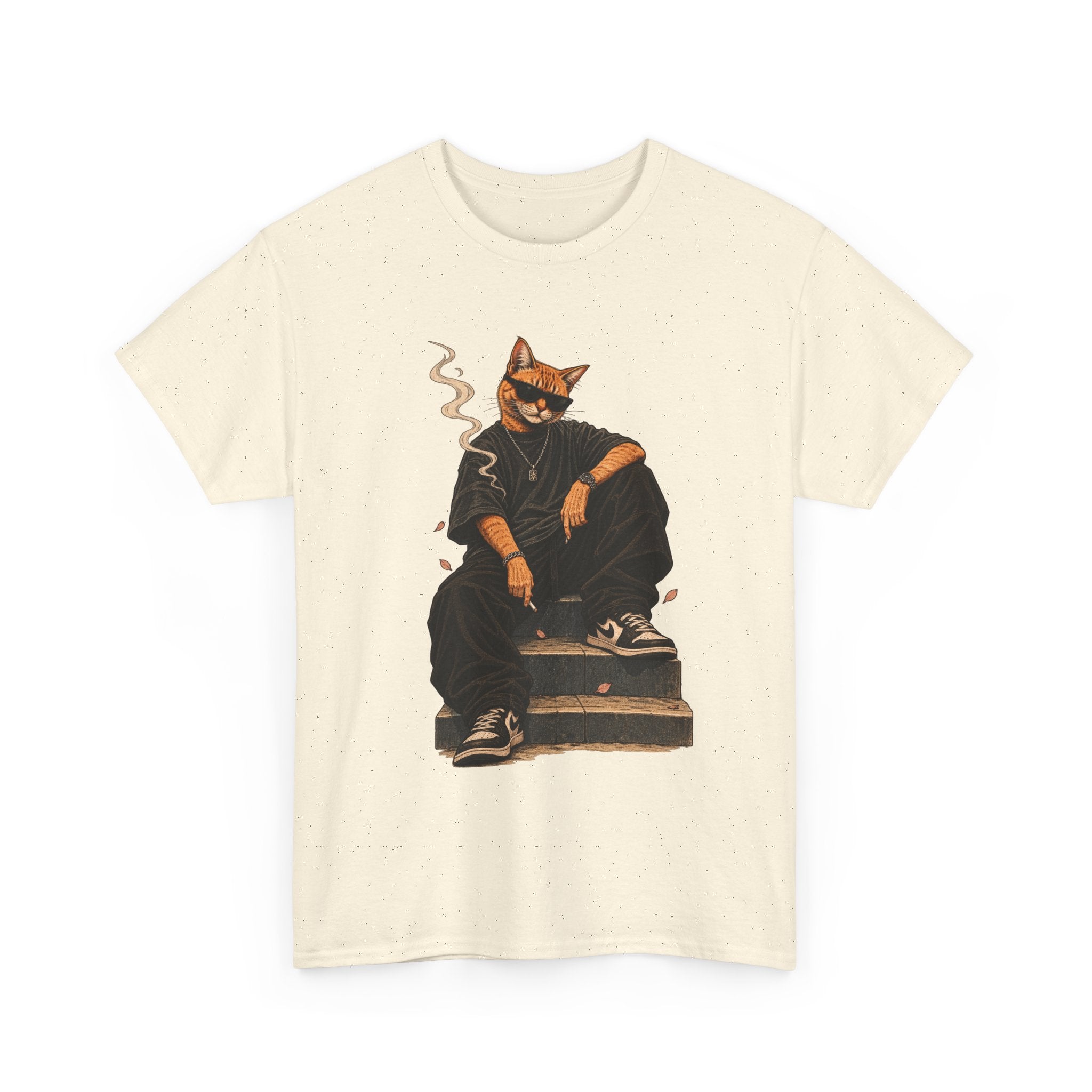 Cat Streetwear T-Shirt — Cool Cat Smoking Graphic Tee