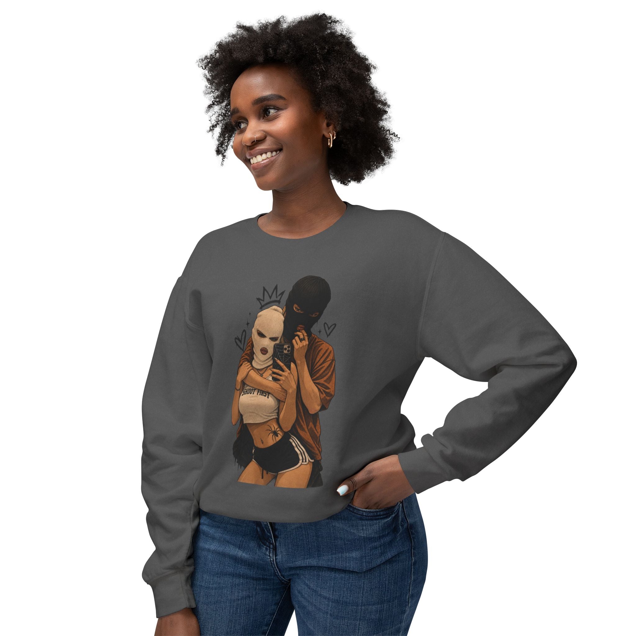 Couple Selfie Art Crewneck Sweatshirt