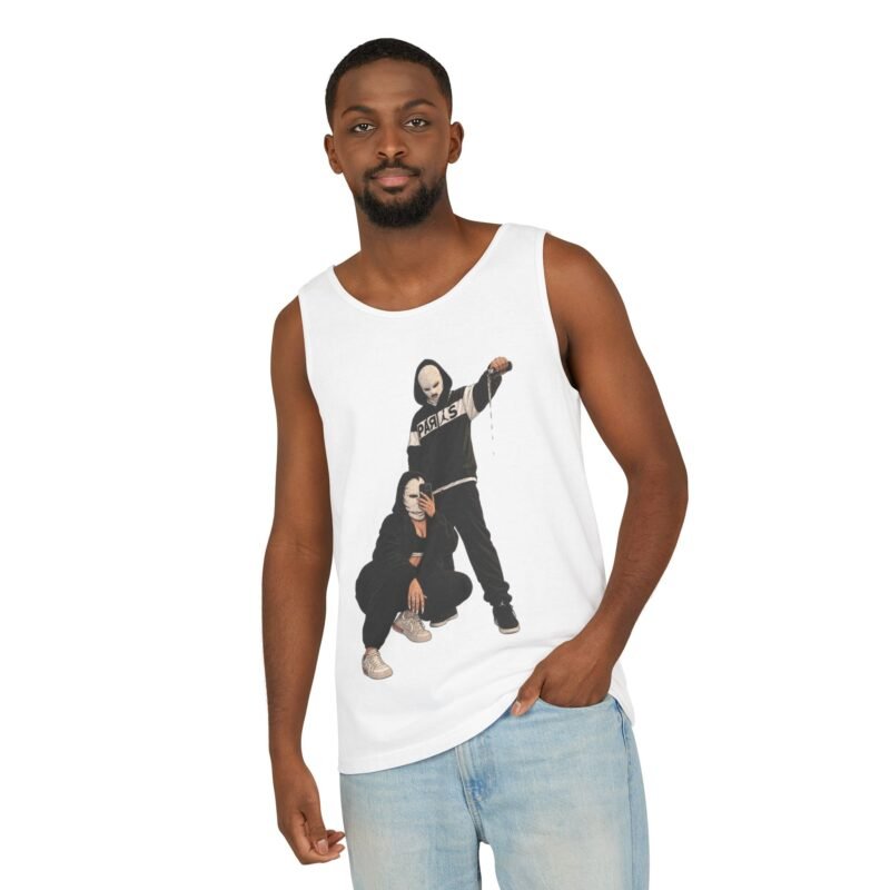 Masked Duo Graphic Tank Top — Urban Streetwear Sleeveless Tee