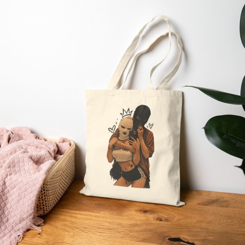Tote Bag — Romantic Couple Illustration Canvas Tote